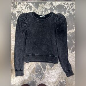 Rebecca Minkoff Black Crewneck Sweater Plush Velvet
